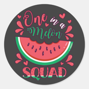Een in een Melon Squad B-Day Party Ronde Sticker