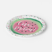 Eén in een Melon Watermeloen Partij Papieren Bordje (Gekanteld)