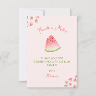 Eén in een Melon Watermelon Birthday Bedankkaart