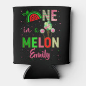 Eén in een Melon Watermelon Birthday Girl Matching Blikjeskoeler (Voorkant)