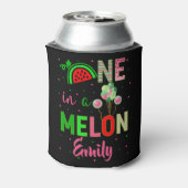 Eén in een Melon Watermelon Birthday Girl Matching Blikjeskoeler (Blikje Achterkant)