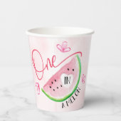Eén in een Melon Watermelon Birthday Papieren Bekers (Voorkant)