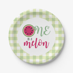 Eén in een Melon Watermelon Eerste Dag Papieren Bordje