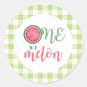 Eén in een Melon Watermelon Eerste Dag Ronde Sticker