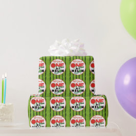 EÉN in een Melon Watermelon First Birthday Cadeaupapier