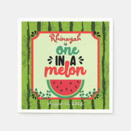 EÉN in een Melon Watermelon First Birthday Servet