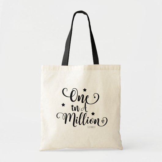 ÉÉN IN EEN MILJOEN Typografie & sterren gepersonal Tote Bag (Voorkant)