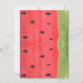 Eén in een Watermeloen Watermeloen 1e Verjaardagsf Kaart (Achterkant)