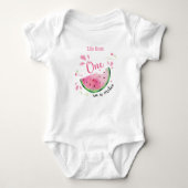 Een in Melon First Birthday Outfit Shirt (Voorkant)