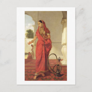 Een Indiaas dansmeisje met een Hookah, 1772 (olie  Briefkaart