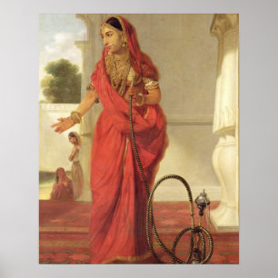 Een Indiaas dansmeisje met een Hookah, 1772 (olie Poster