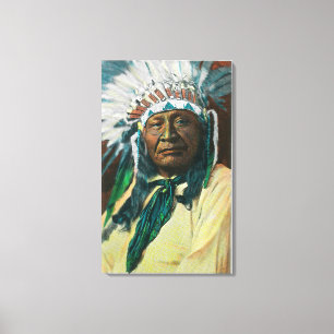 Een Indiase hoofdportret van Arapahoe Canvas Afdruk