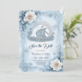 Een indrukwekkend steampunk hart save the date (Staand voorkant)