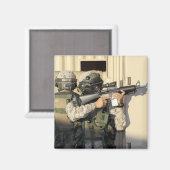 Een infanterieverkenner richt zijn wapen op magneet (Voorkant / Achterkant)