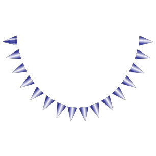 Een ingewikkeld blauw geometrisch patroon met symm vlaggetjes