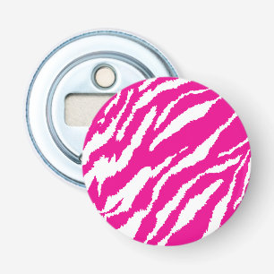 Een ingewikkeld bloemmotief in roze en wit, art button flesopener