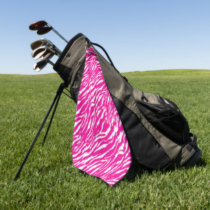Een ingewikkeld bloemmotief in roze en wit, art golfhanddoek