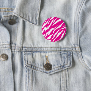 Een ingewikkeld bloemmotief in roze en wit, art ronde button 5,7 cm