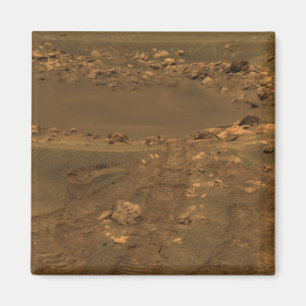 Een inslagkrater in de regio Meridian Planum Magneet