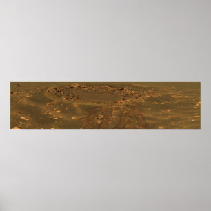Een inslagkrater in de regio Meridian Planum Poster