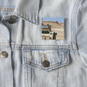 Een instructeur kijkt als Irakese soldaat Vierkante Button 5,1 Cm (In situ)