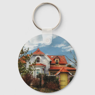 Een interessant huis sleutelhanger