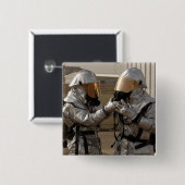 Een Iraakse brandweerman Vierkante Button 5,1 Cm (Voorkant /achterkant)