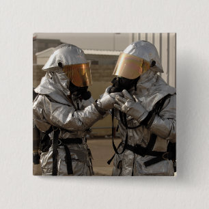 Een Iraakse brandweerman Vierkante Button 5,1 Cm