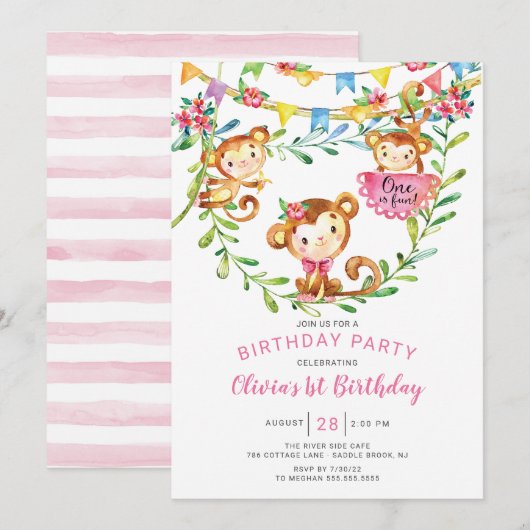 Een is een eerste uitnodiging voor een halve dag. (Voorkant / Achterkant)