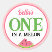 Een is een Melon First Birthday Sticker (Voorkant)