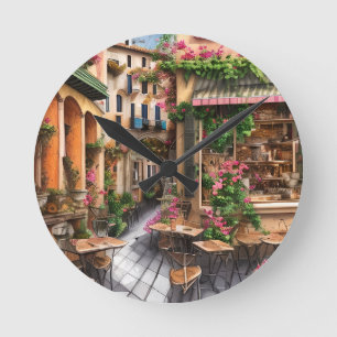 Een Italiaans straatbeeld Ephemera Design Serie 23 Ronde Klok