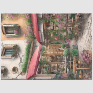 Een Italiaans Straatbeeld Ephemera Ontwerp Serie 6 Tissuepapier
