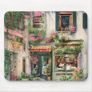 Een Italiaanse Straatscène Ephemera Ontwerp Serie Muismat