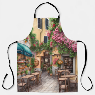 Een Italiaanse Straatscène Ephemera Ontwerp Serie Schort