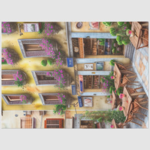 Een Italiaanse Straatscène Ephemera Ontwerp Serie  Tissuepapier