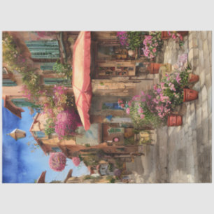 Een Italiaanse Straatscène Ephemera Ontwerp Serie Tissuepapier