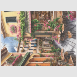 Een Italiaanse Street Scene Ephemera Design Series Tissuepapier