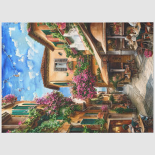 Een Italiaanse Street Scene Ephemera Design Series Tissuepapier