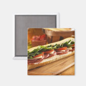 Een Italiaanse sub-sandwich met 2 Magneet (Voorkant / Achterkant)