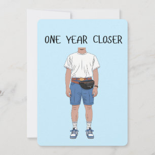 Een jaar dichter bij verjaardag Oude vriend man va Feestdagenkaart