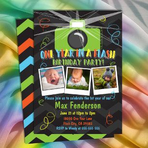 Eén jaar in een Flash-uitnodiging Kaart
