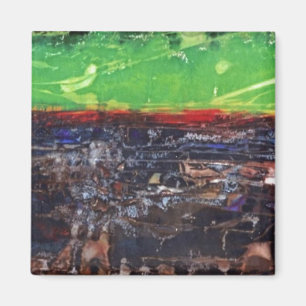 "Een jaar in het land" Abstracte kunstmagneet Magneet