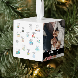 Een jaar in review 2020-keepaardfoto kubus ornament