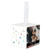 Een jaar in review 2020-keepaardfoto kubus ornament (Voorkant hoekig)