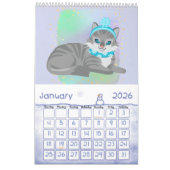 Een jaar kinderagenda voor Katten Kalender (Jan 2026)