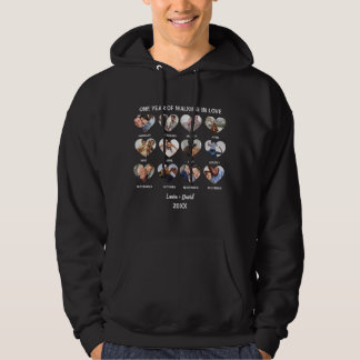 Een jaar lang wandelen in liefde 12 foto collage m hoodie