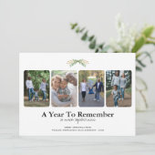 Een jaar om te onthouden 4 foto's Kerstmis Feestdagenkaart (Staand voorkant)