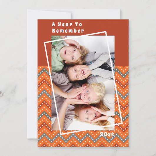 Een jaar om te onthouden Chevron kerstvakantie fot (Voorkant)