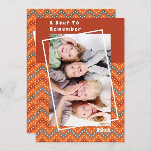 Een jaar om te onthouden Chevron kerstvakantie fot (Voorkant / Achterkant)