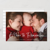 Een jaar om te onthouden | Handgeschreven script m Feestdagenkaart (Voorkant / Achterkant)